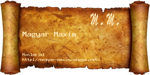 Magyar Maxim névjegykártya